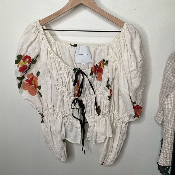 Naya Rae Front Tie Floral Blouse - Picture 2 of 6